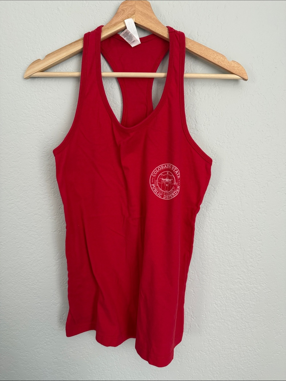 Bella Canvas Red Racerback Tank with Subtle Chest Seal